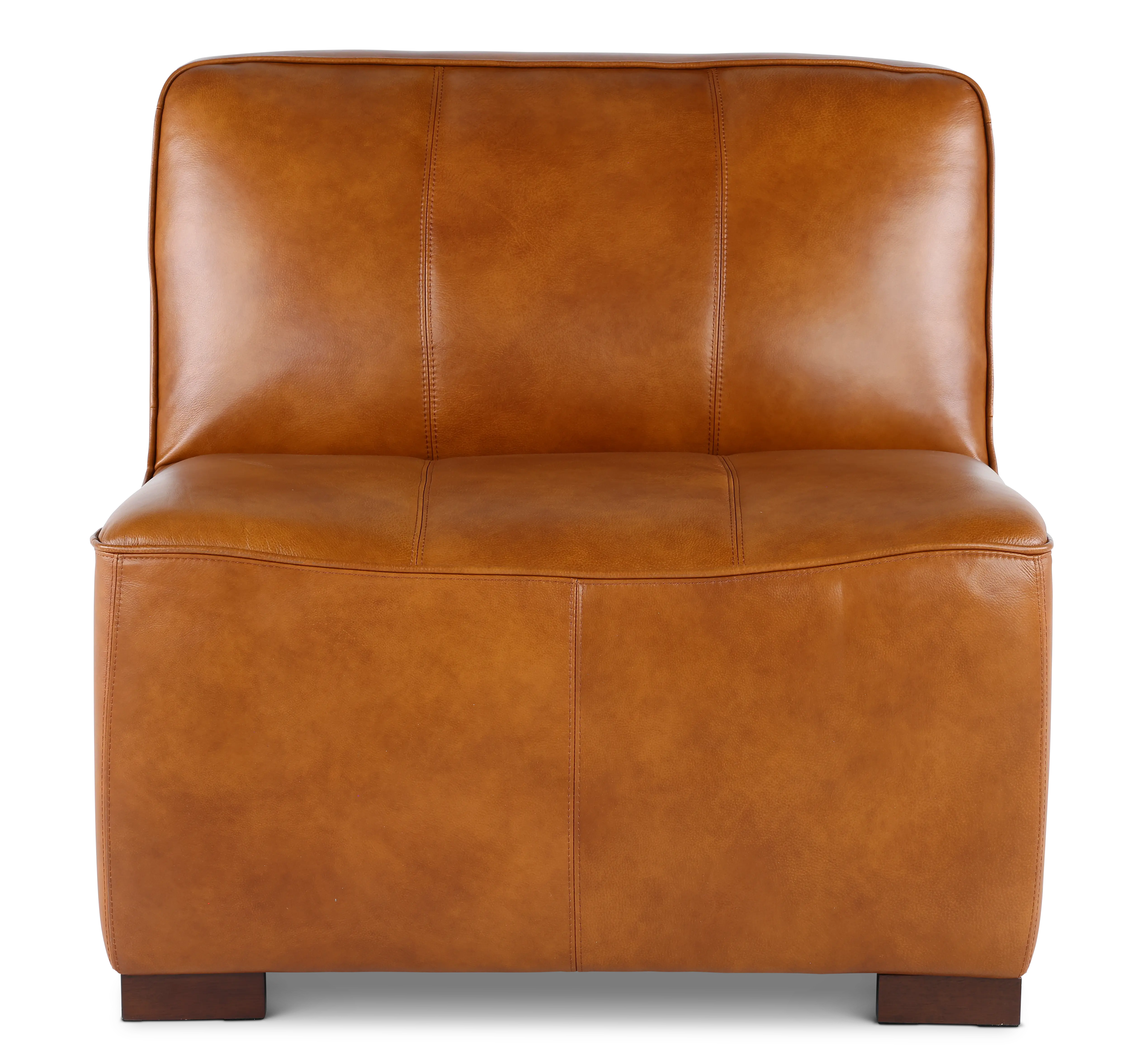 Denver Tobacco Brown Leather Modular Armless Chair-3