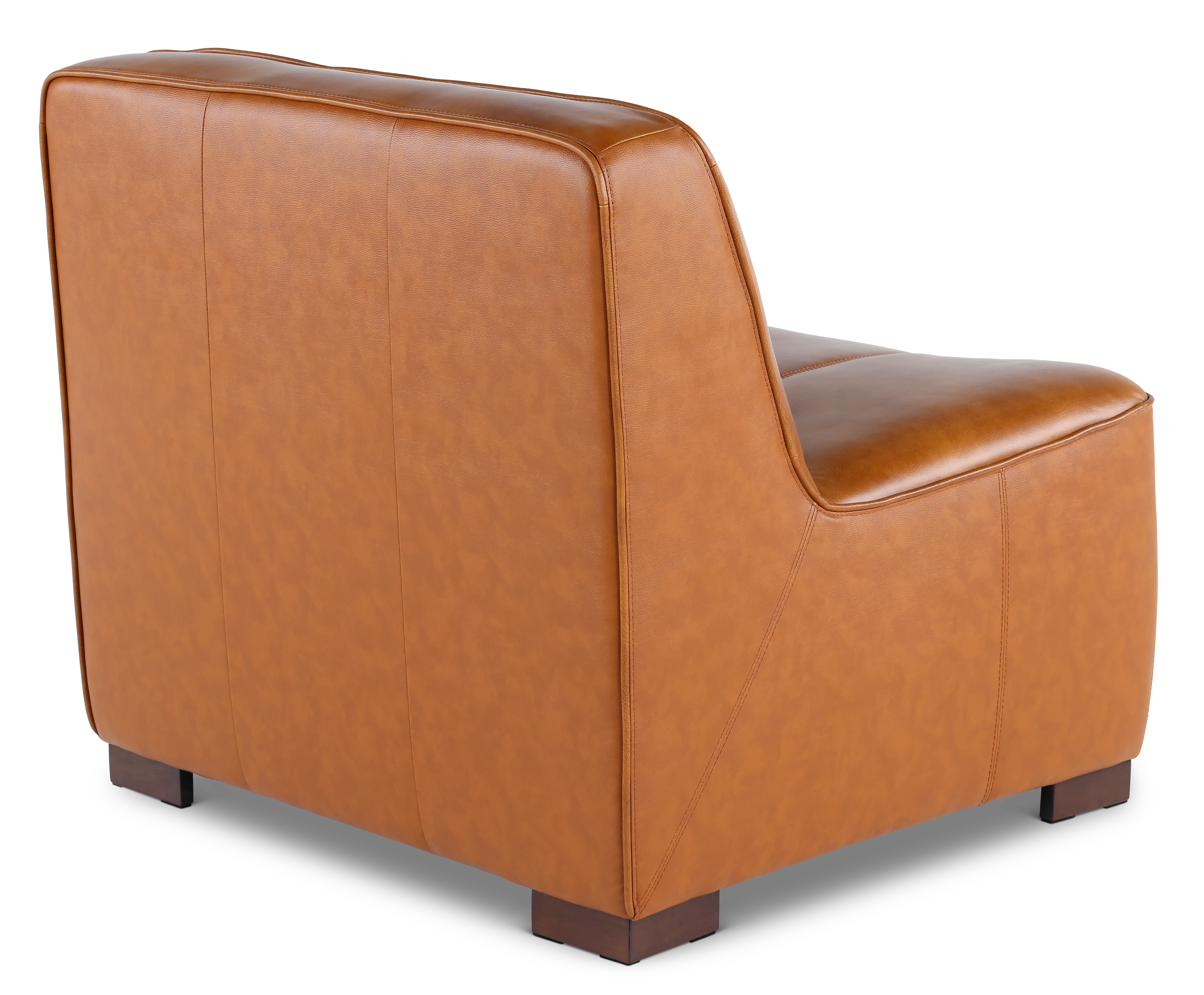 Denver Tobacco Brown Leather Modular Armless Chair-6