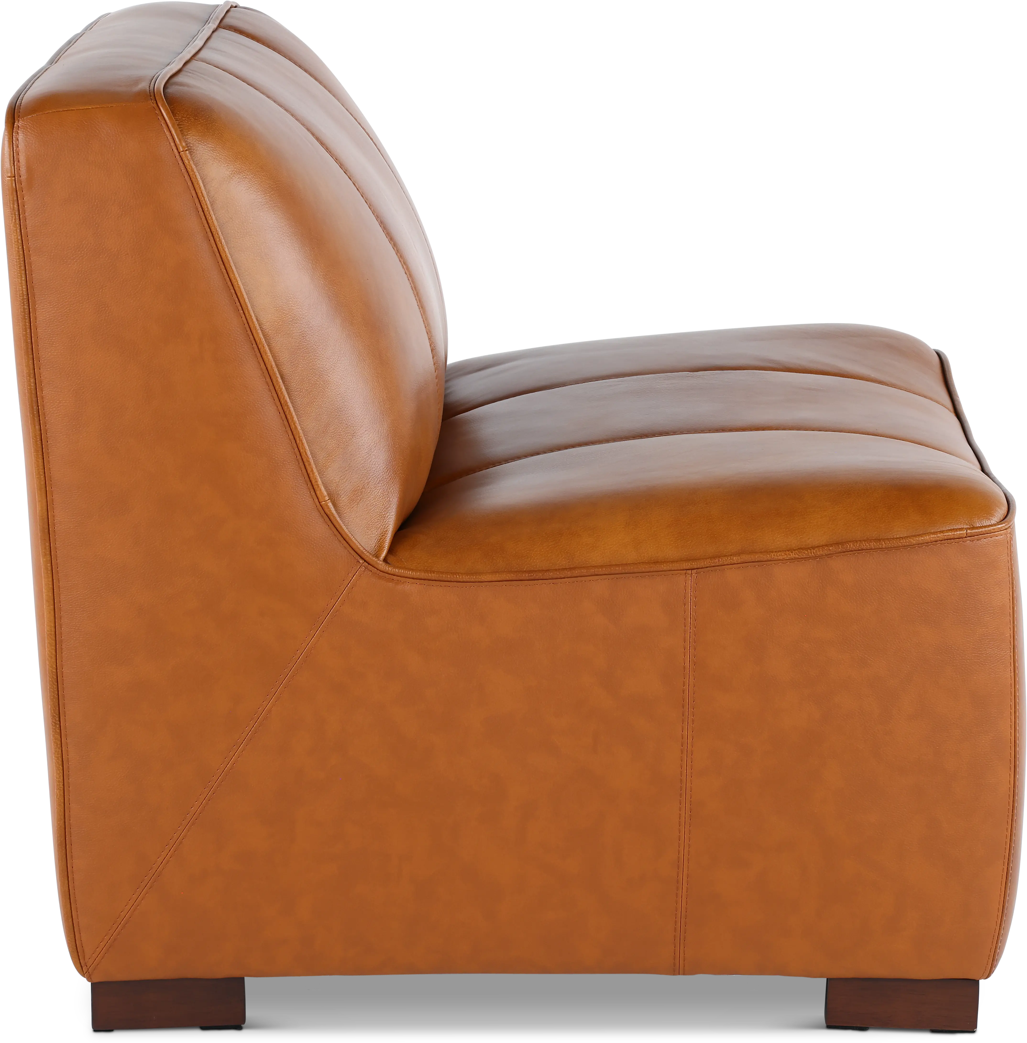 Denver Tobacco Brown Leather Modular Armless Chair-7