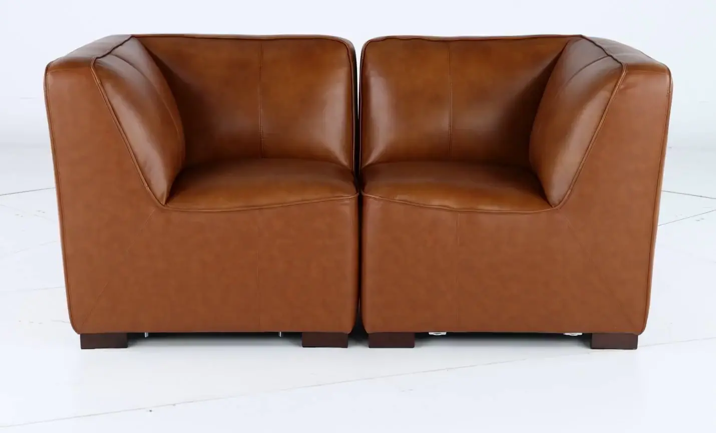 Denver Tobacco Brown Leather Modular Corner Chair-11