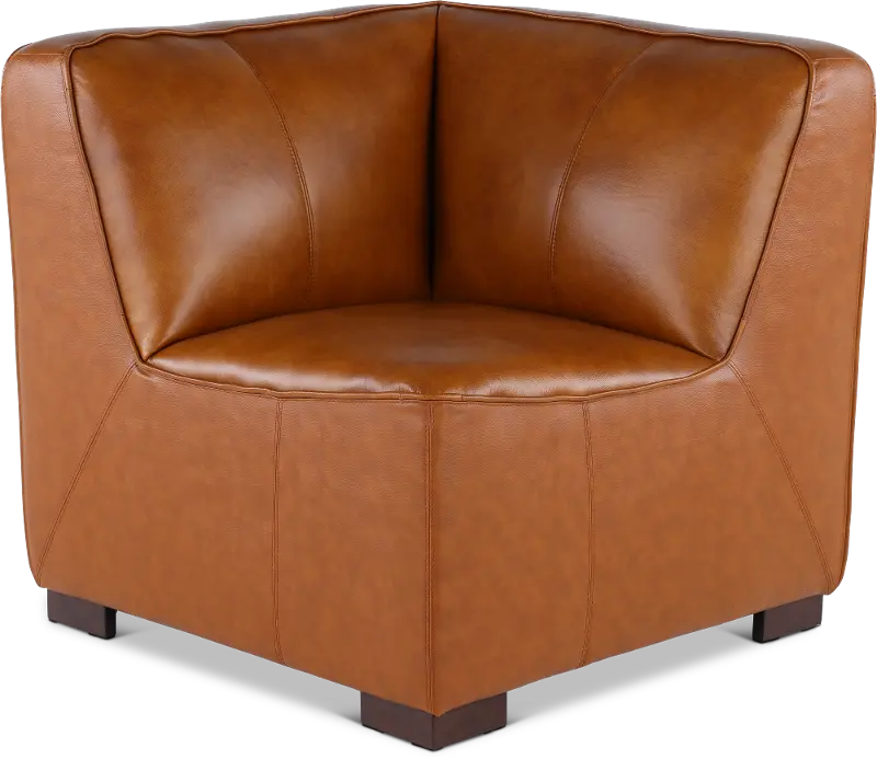 Denver Tobacco Brown Leather Modular Corner Chair