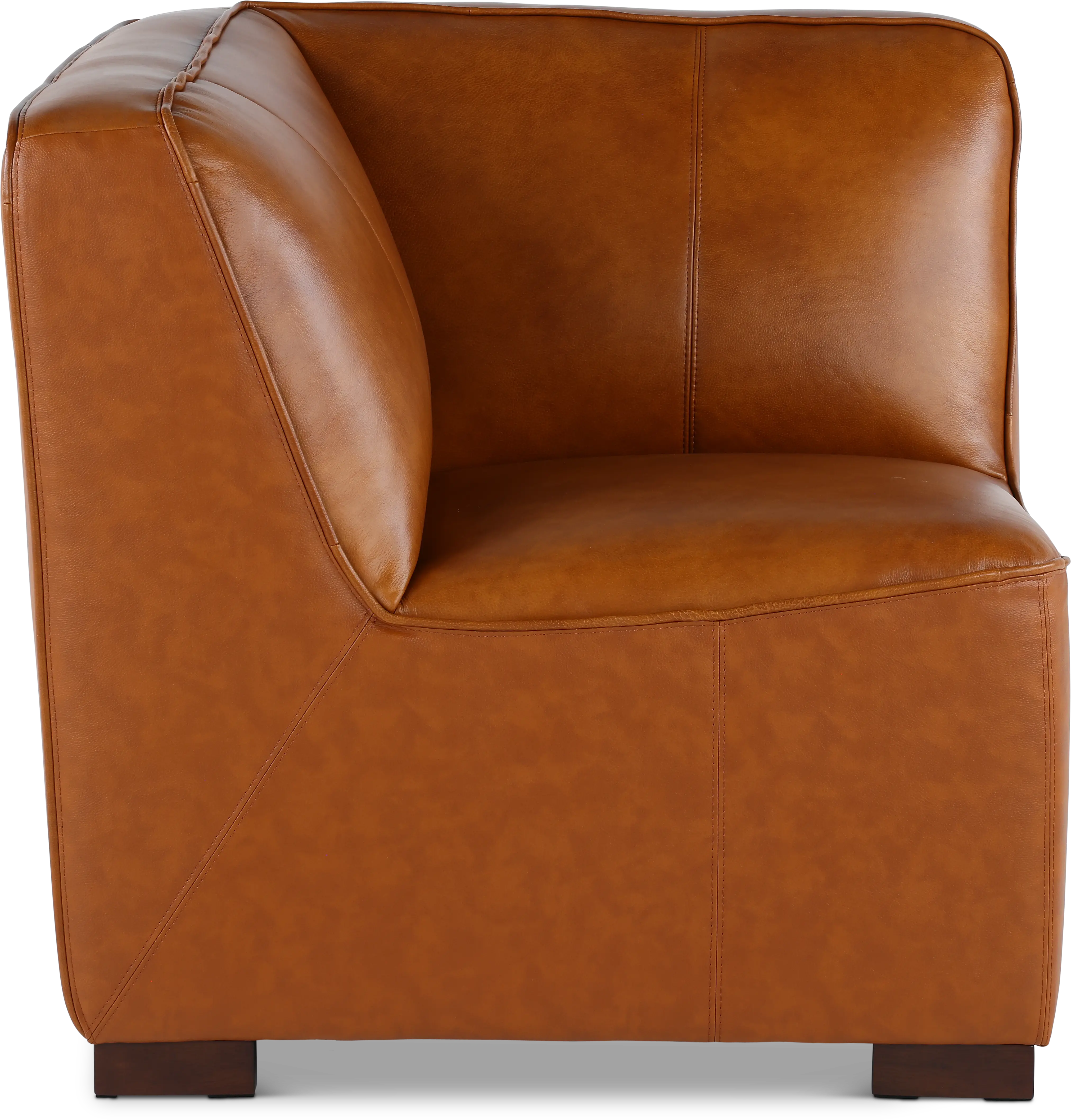 Denver Tobacco Brown Leather Modular Corner Chair-3