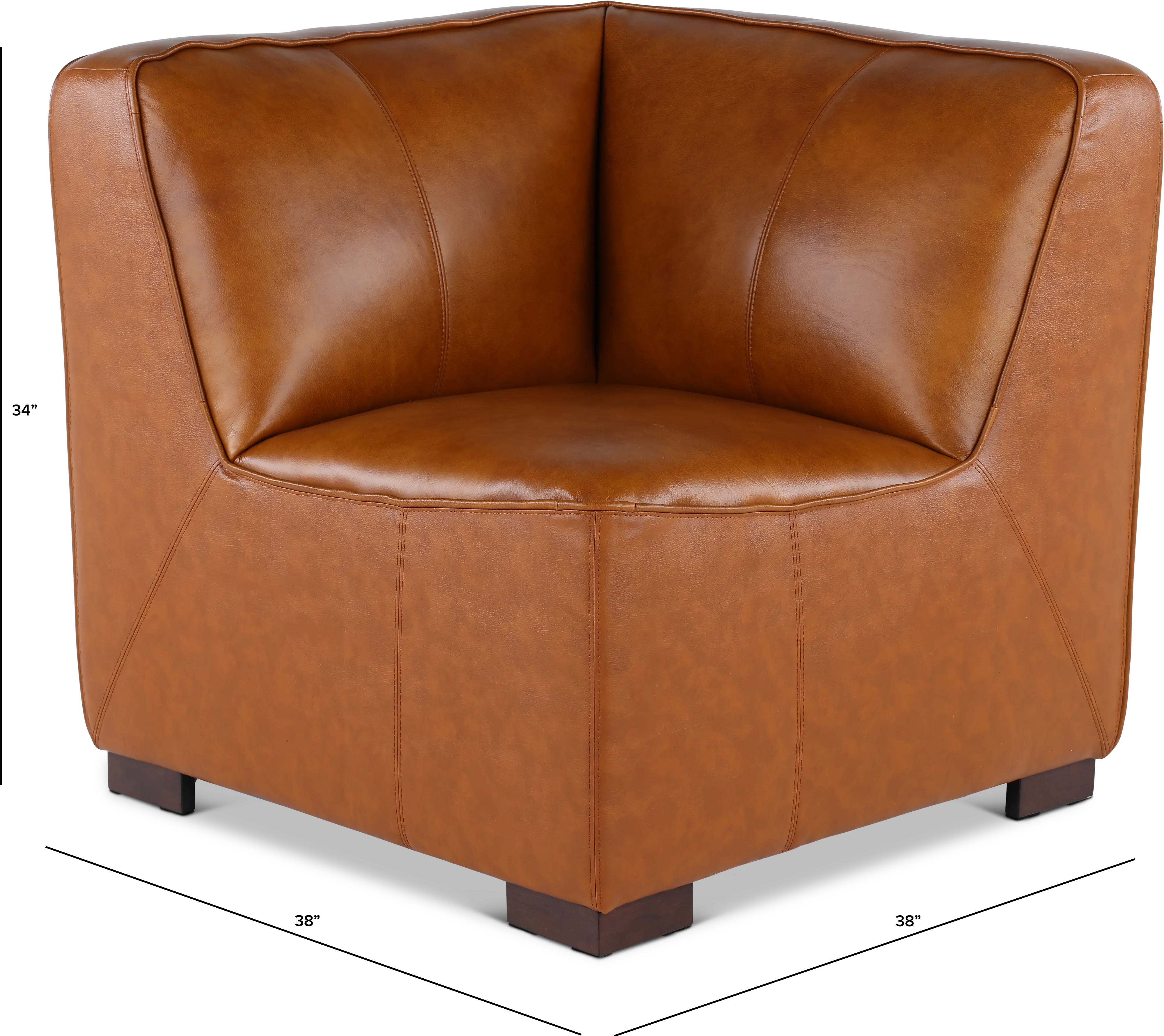 Denver Tobacco Brown Leather Modular Corner Chair-4
