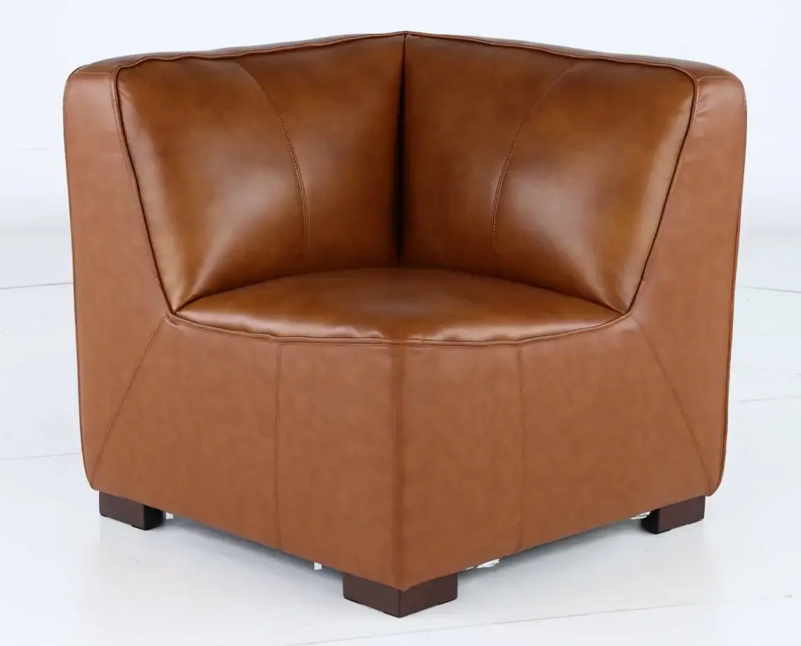Denver Tobacco Brown Leather Modular Corner Chair-5