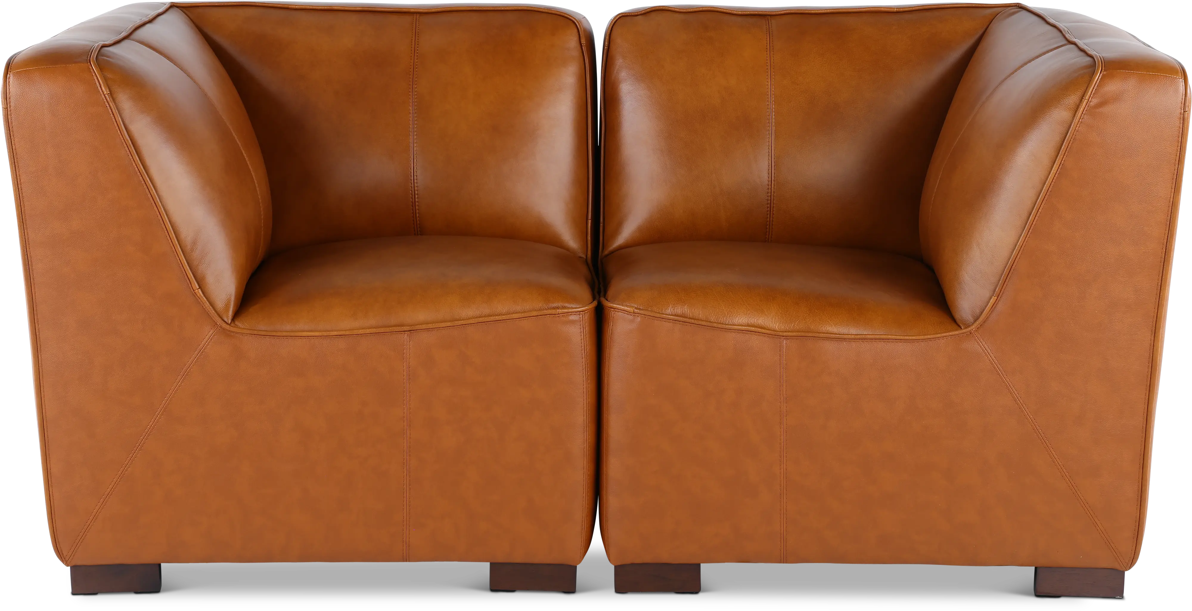 Denver Tobacco Brown Leather Modular Corner Chair-7