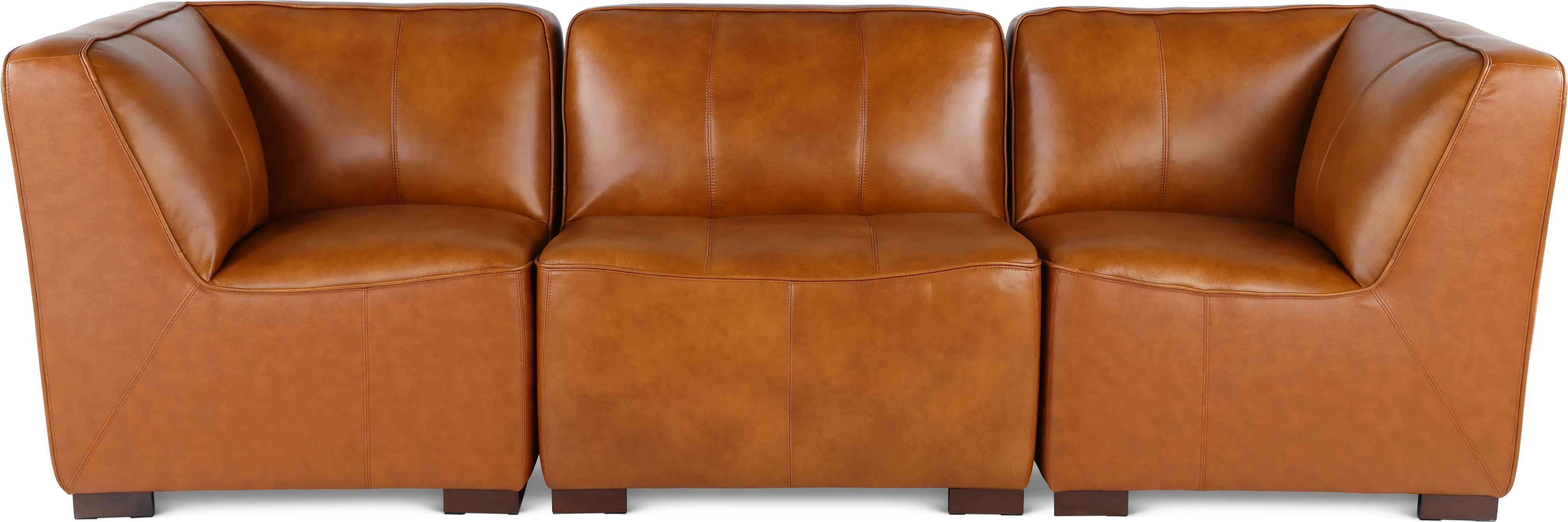Denver Tobacco Brown Leather Modular Corner Chair-8