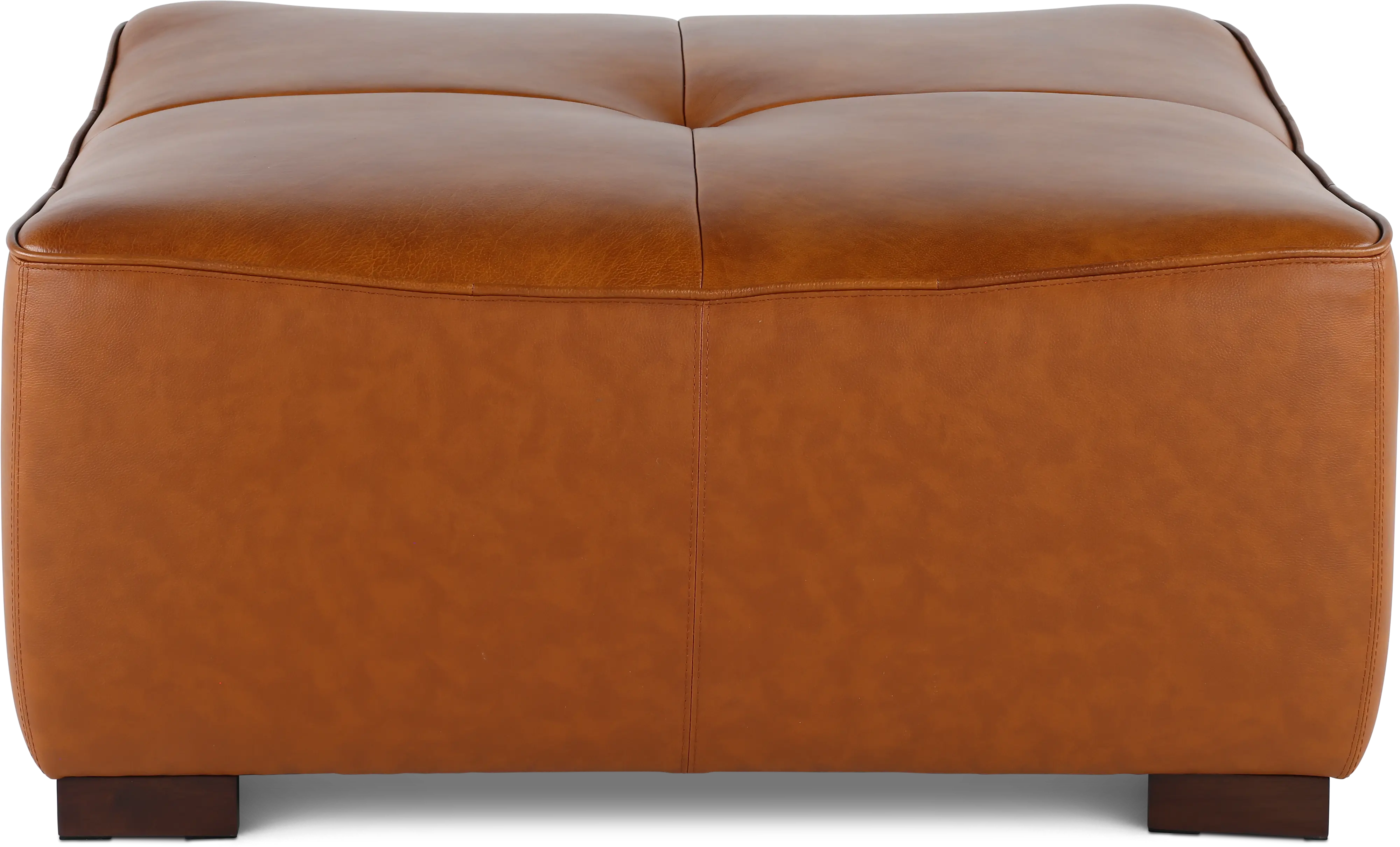 Denver Tobacco Brown Leather Cocktail Ottoman-1
