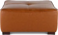 Denver Tobacco Brown Leather Cocktail Ottoman
