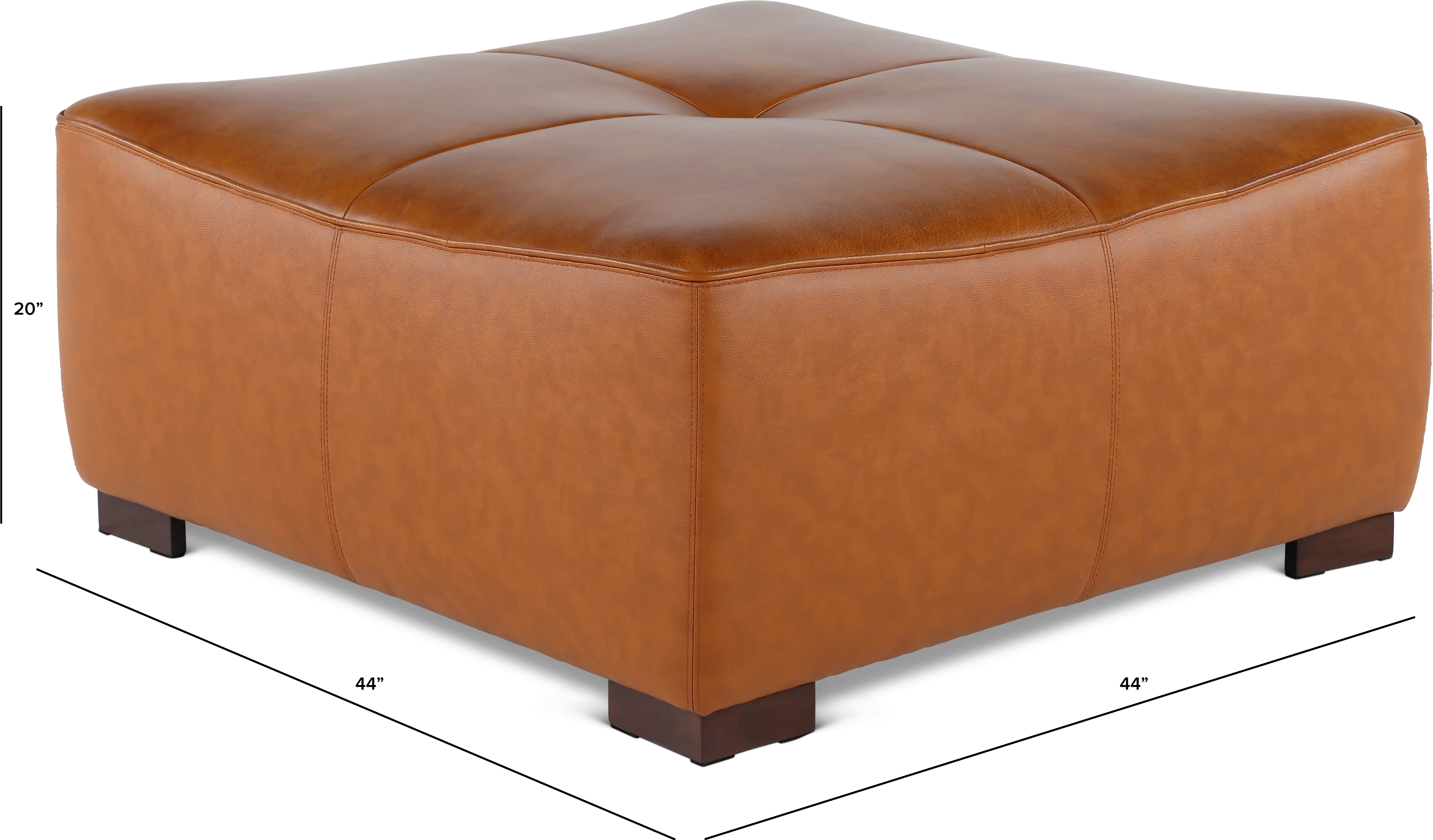Denver Tobacco Brown Leather Cocktail Ottoman-4