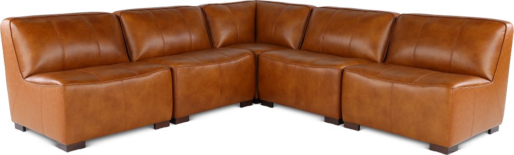 Denver Tobacco Brown 5 Piece Modular Sectional