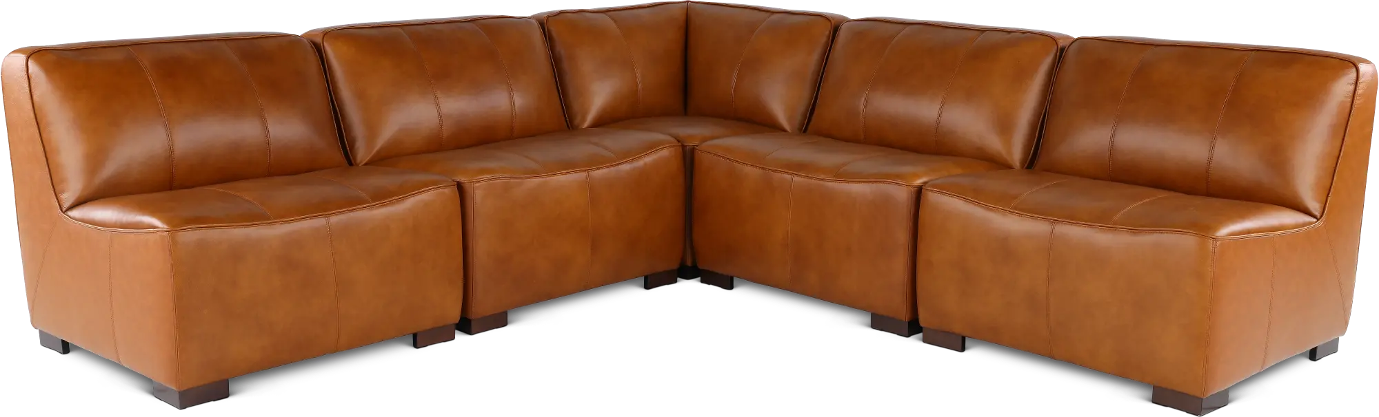 tobacco brown furniture Denver Tobacco Brown 5 Piece Modular Sectional