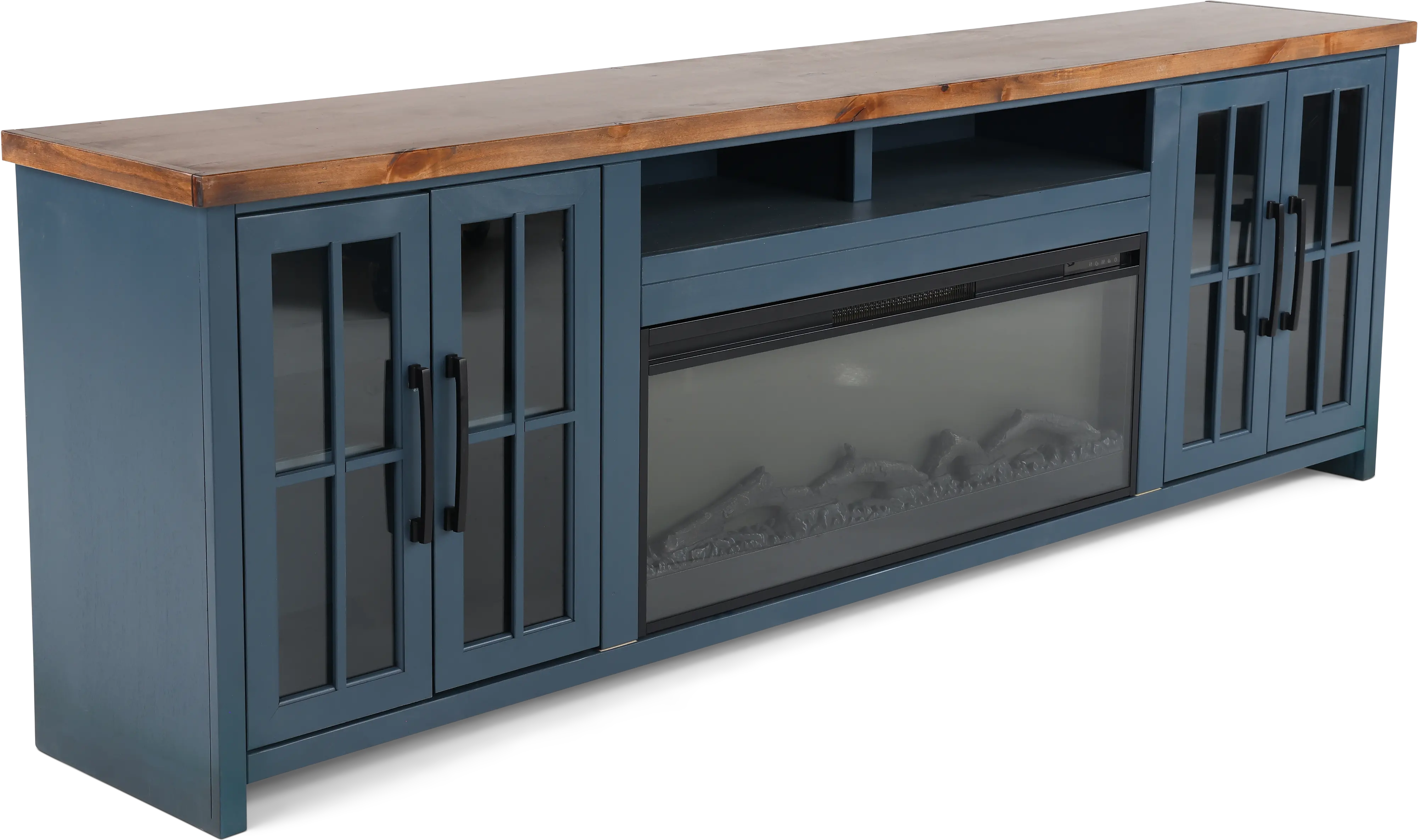 Nantucket Blue Fireplace TV Stand-4