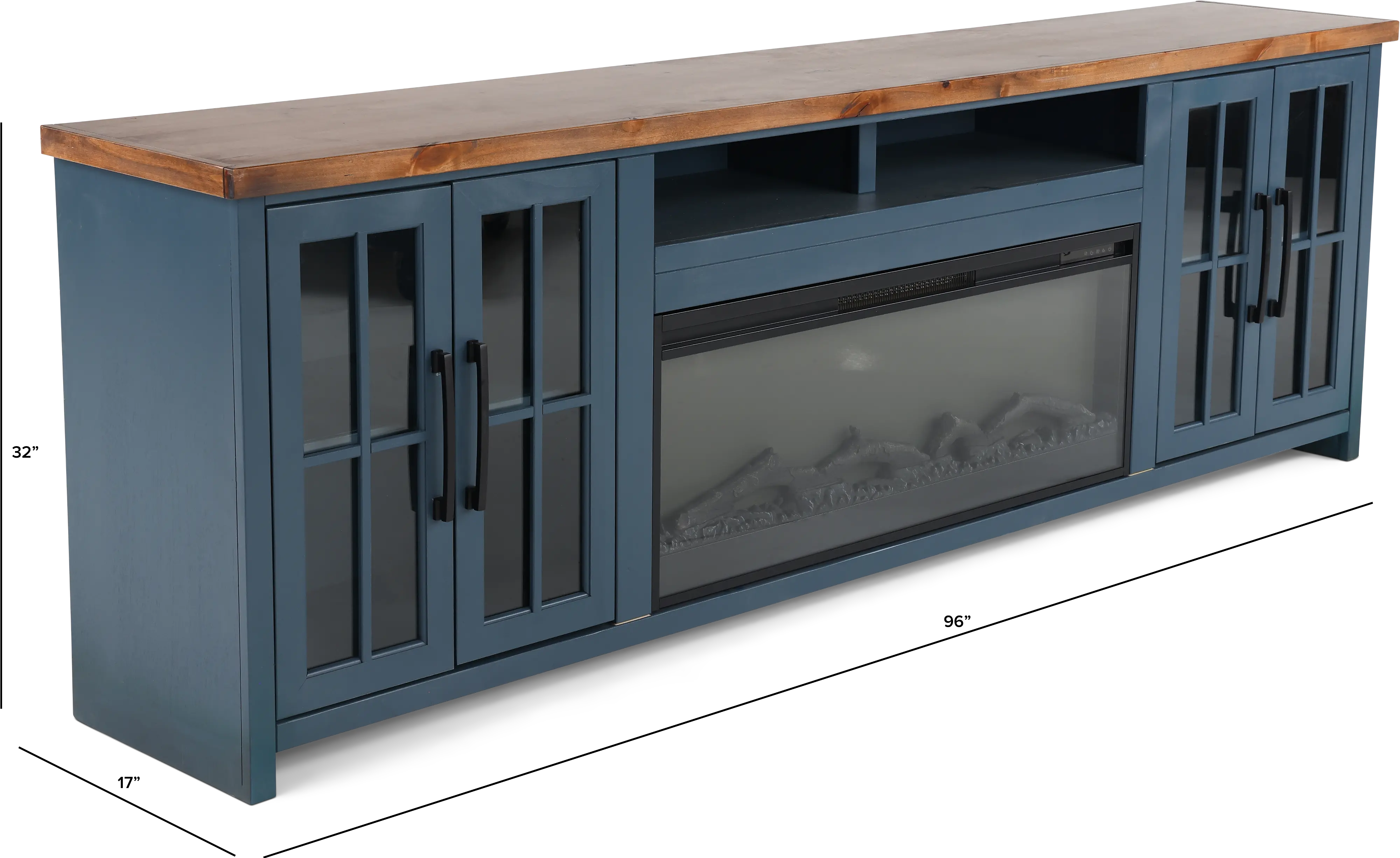 Nantucket Blue Fireplace TV Stand-3