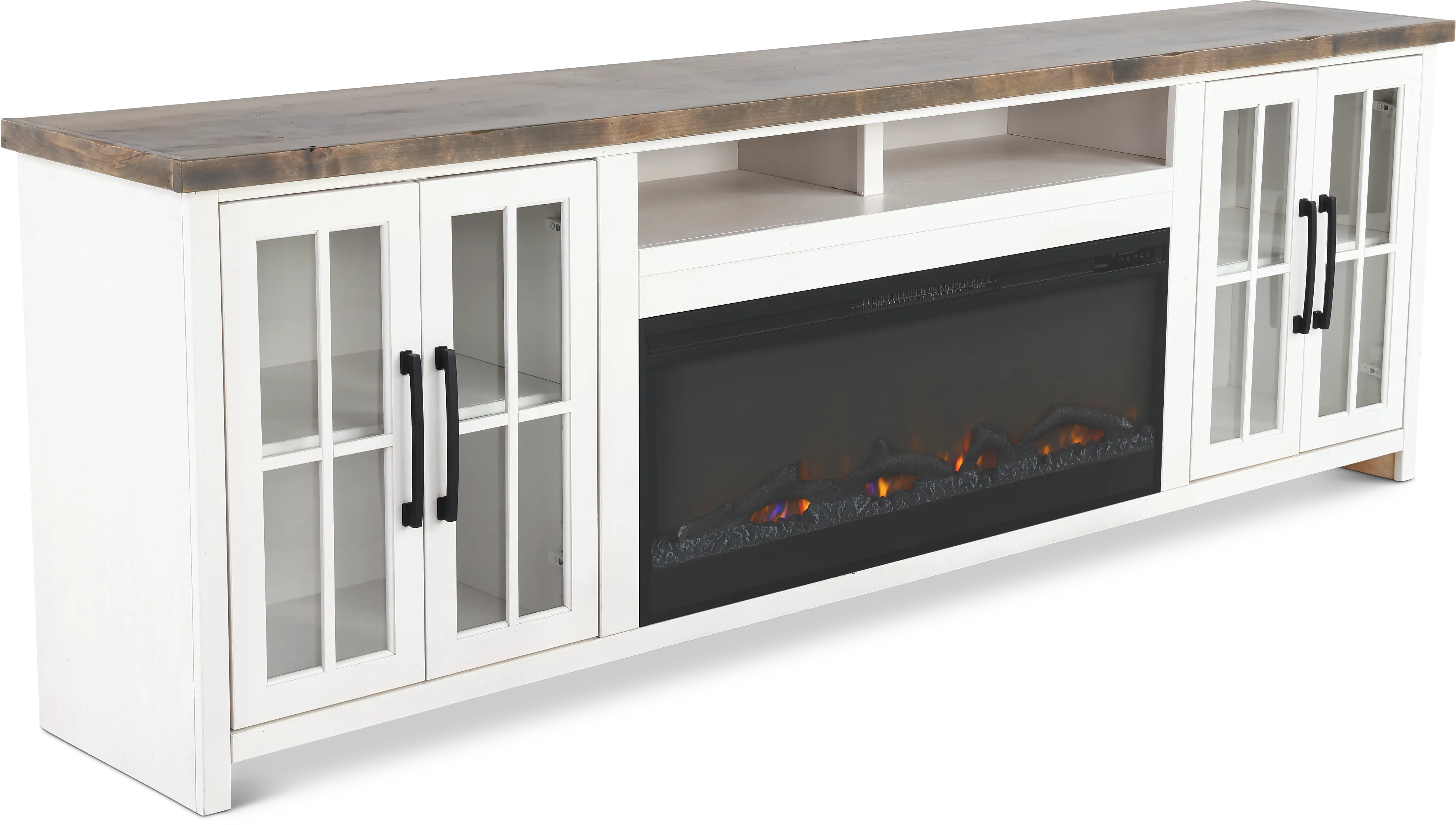 Hampton White Fireplace TV Stand-1
