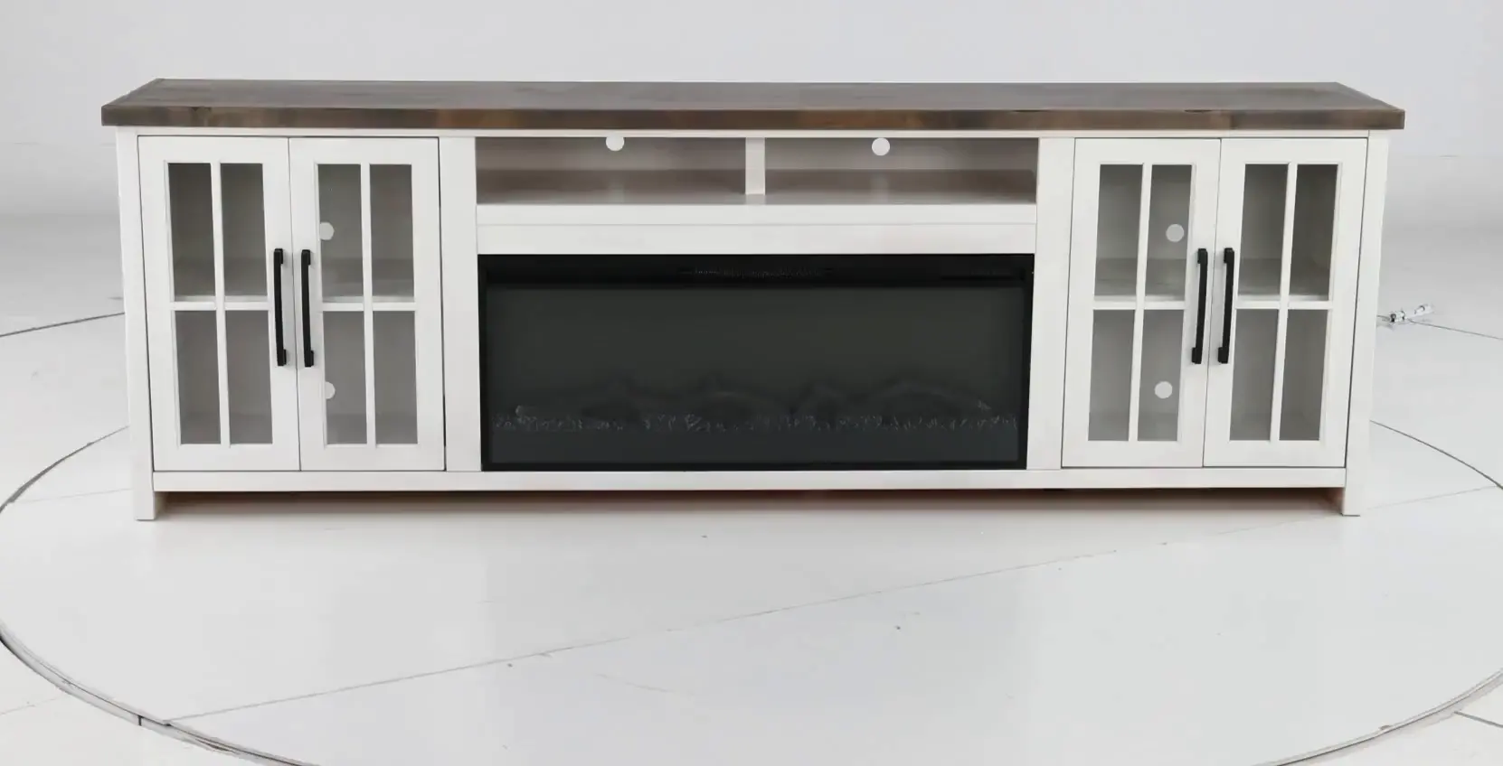 Hampton White Fireplace TV Stand-10