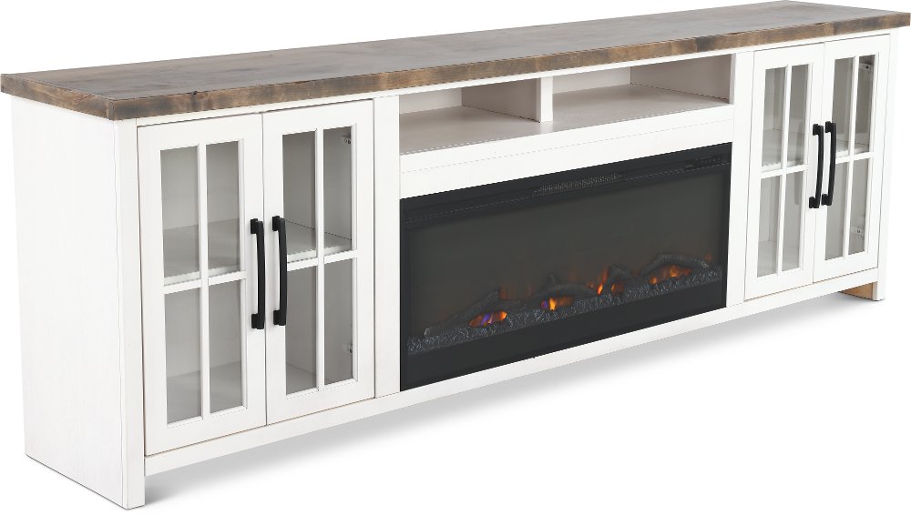 Hampton White Fireplace TV Stand