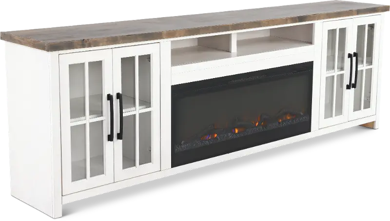 Hampton White Fireplace TV Stand