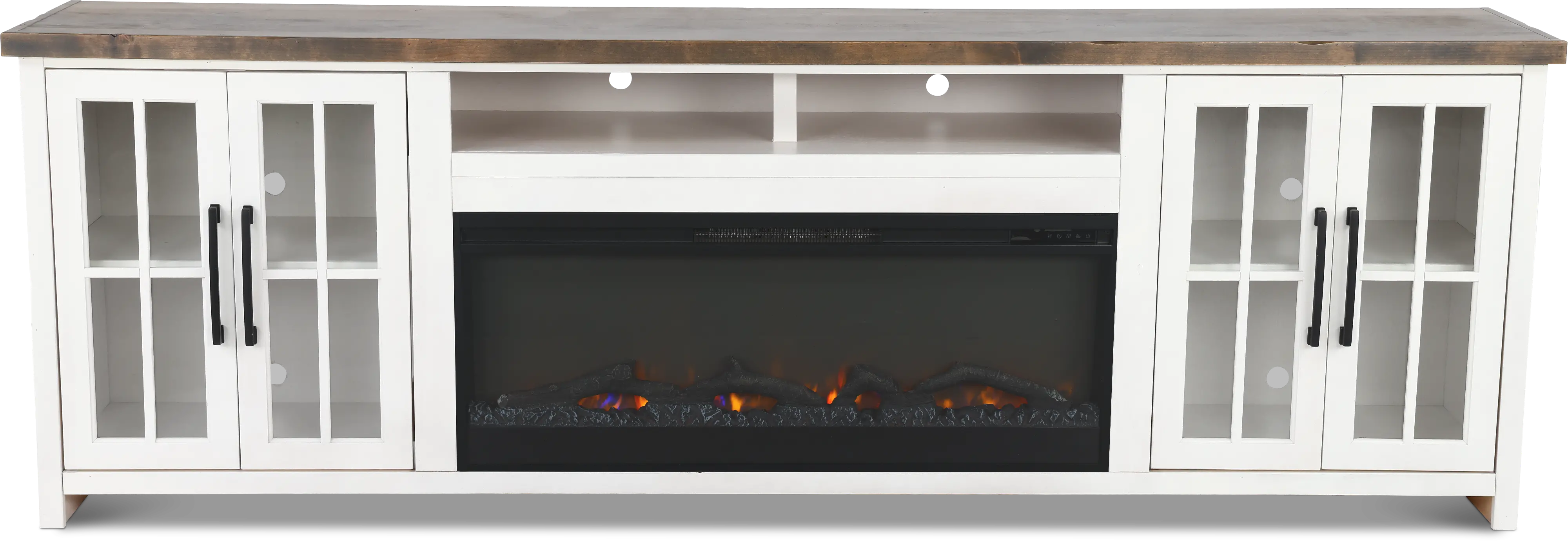 Hampton White Fireplace TV Stand-4