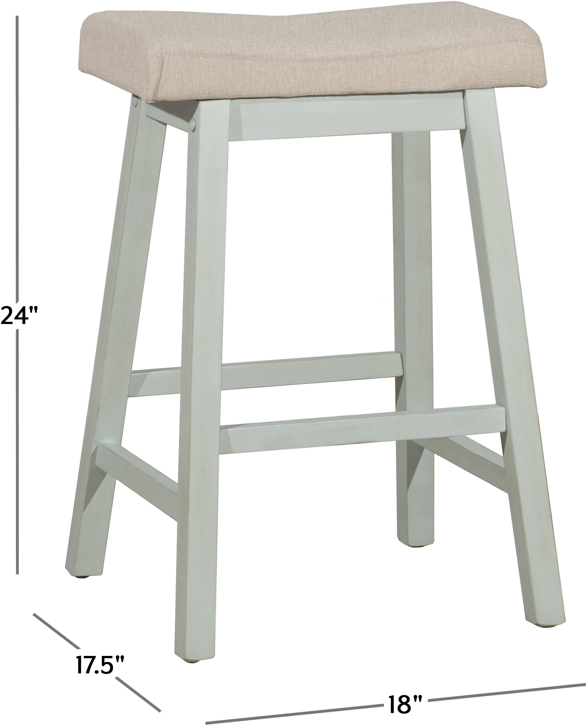 Moreno Blue Wood and Upholstered Backless Counter Height Stool-5