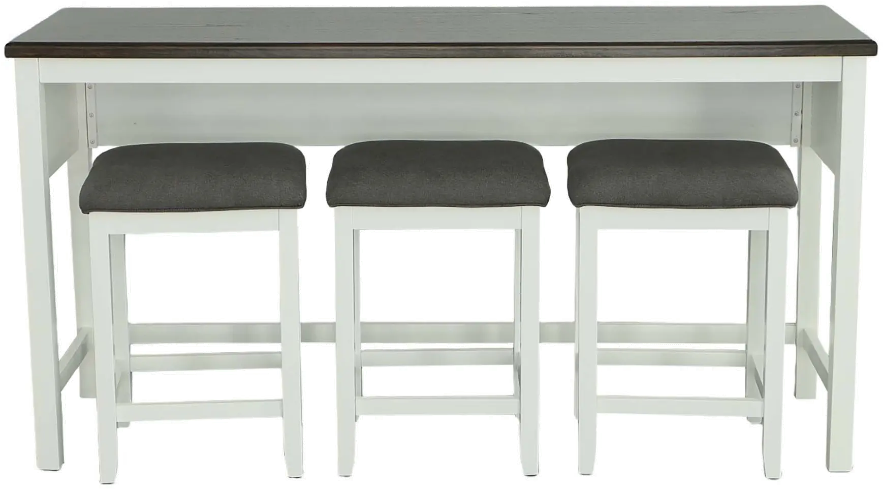 Study Hall White Counter Height Table with 3 Stools-1