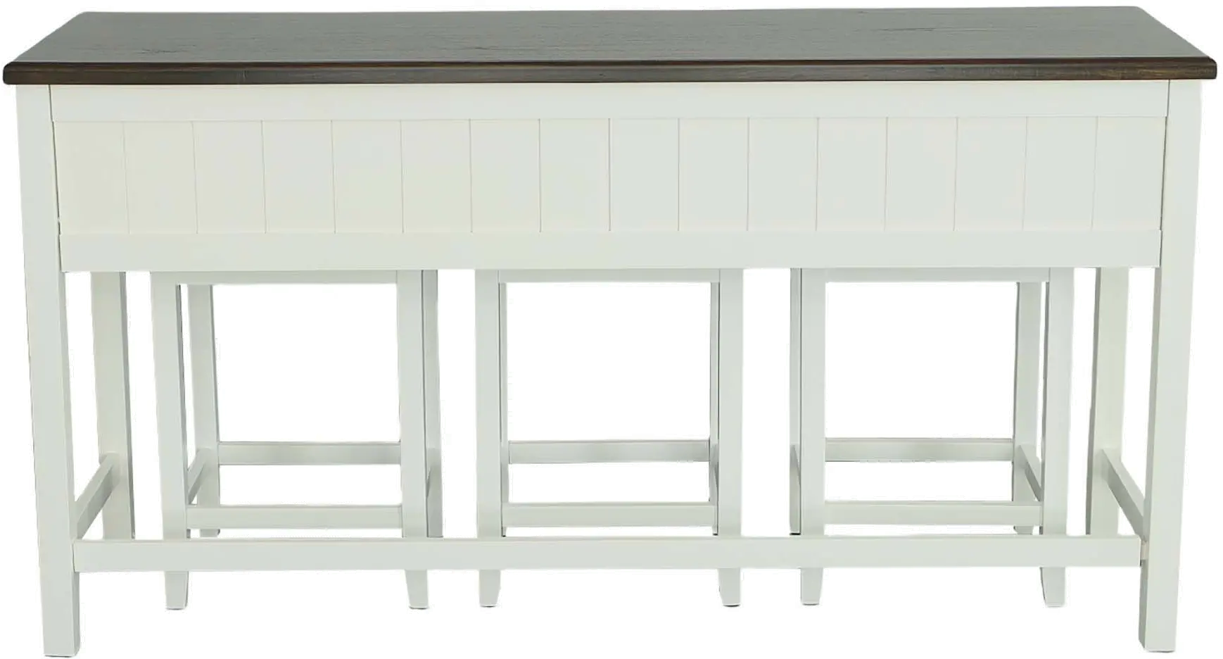 Study Hall White Counter Height Table with 3 Stools-4