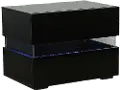 Dreamy Black Nightstand with LED Light