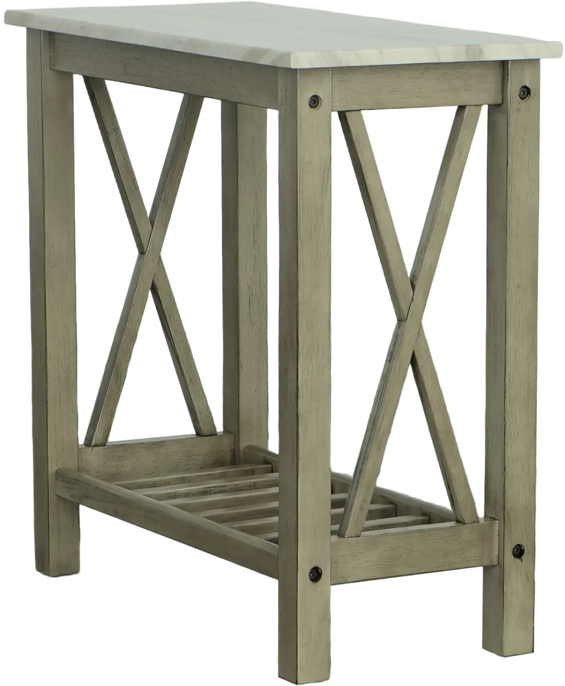 Chairside Gray and Faux Marble Table-1