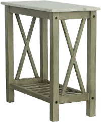 Chairside Gray and Faux Marble Table