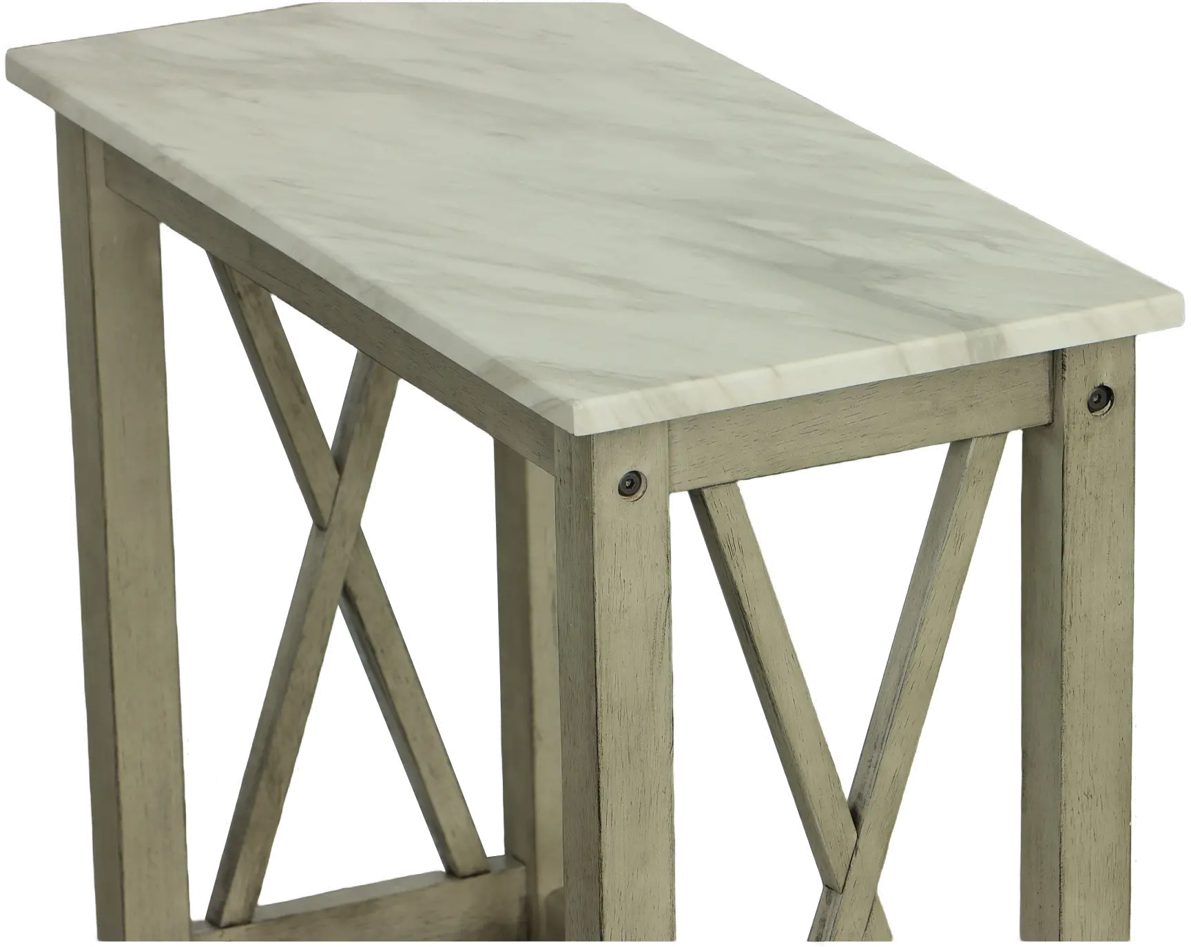 Chairside Gray and Faux Marble Table-2