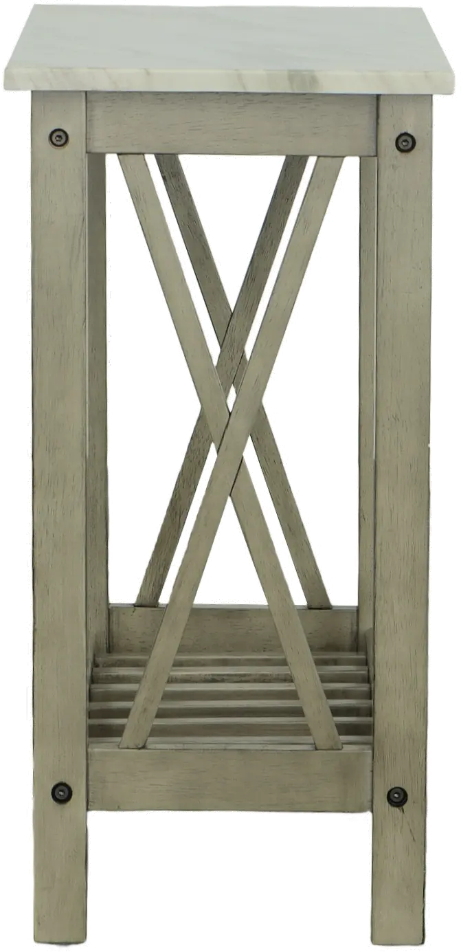 Chairside Gray and Faux Marble Table-3