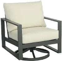 Edgewater Cream Outdoor Swivel Chair