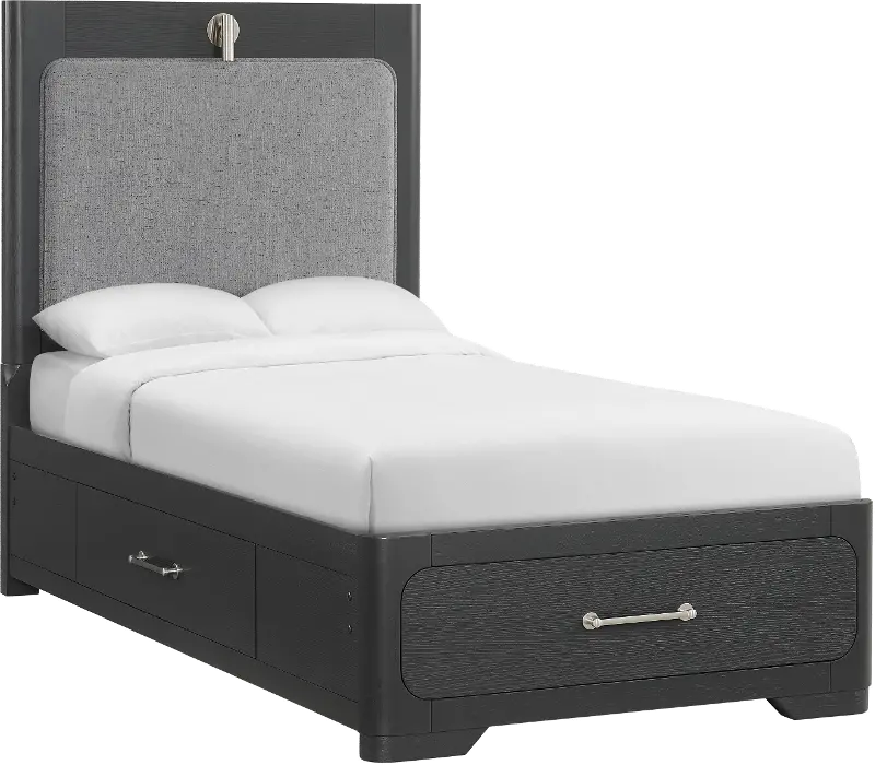 Loft Black Twin Storage Bed