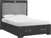 Loft Black Full Storage Bed