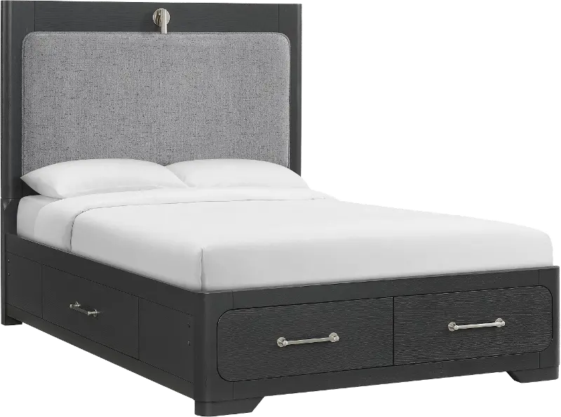 Loft Black Full Storage Bed