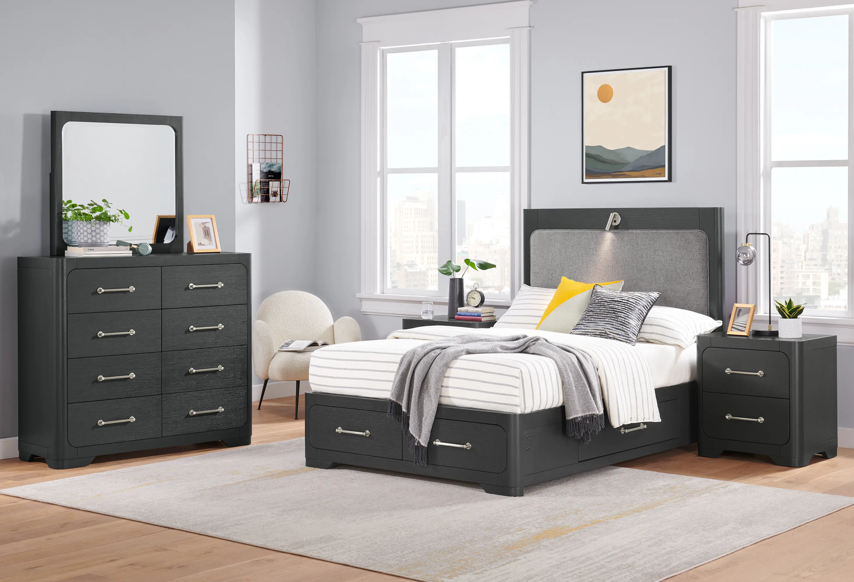 Loft Black Full Storage Bed-3