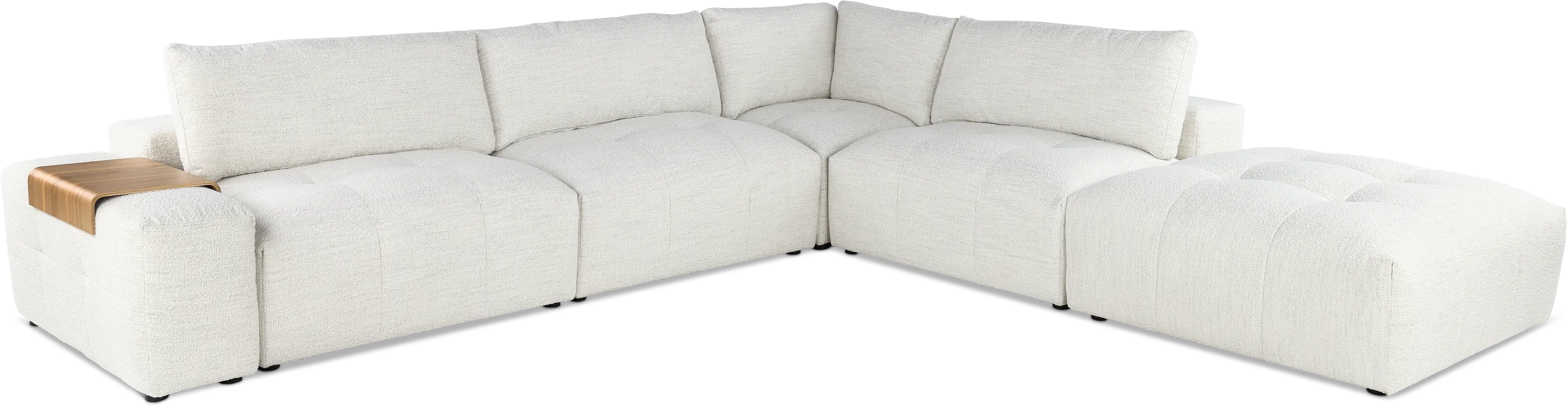 Preston Pearl White Modular 6 Piece Sectional-1