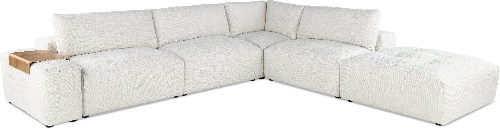 Preston Pearl White Modular 6 Piece Sectional