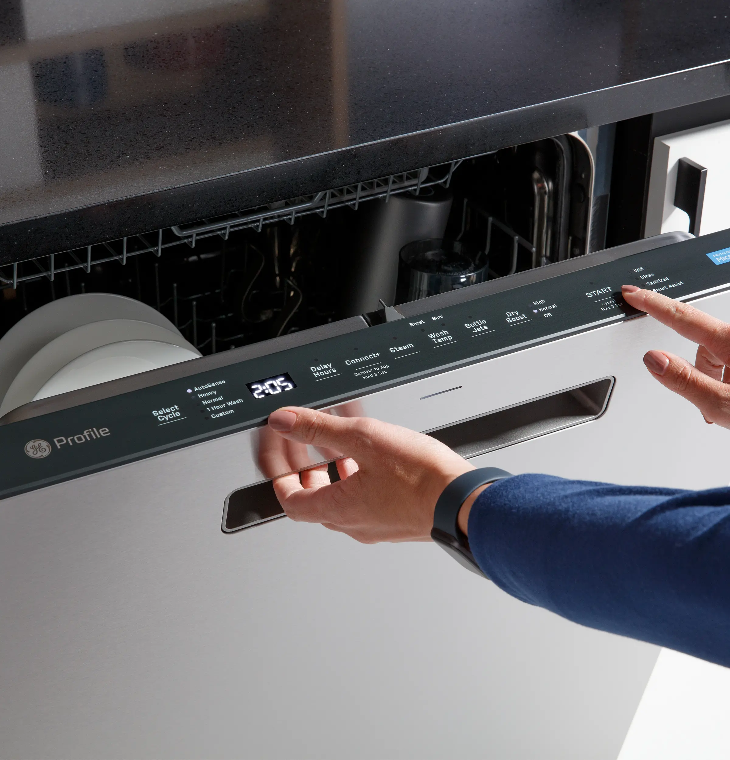 PDP715SYVFS GE Profile™ Top Control Dishwasher with Microban® - Stainless Steel-16