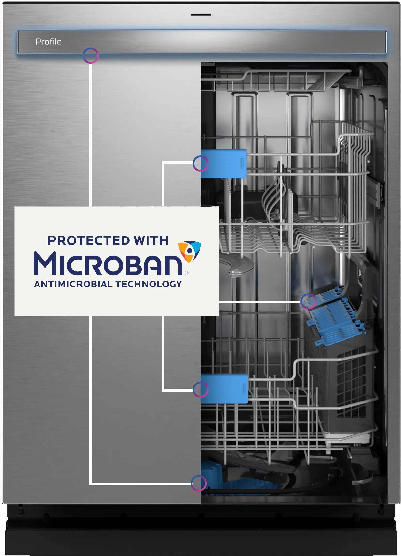 PDP715SYVFS GE Profile™ Top Control Dishwasher with Microban® - Stainless Steel-4