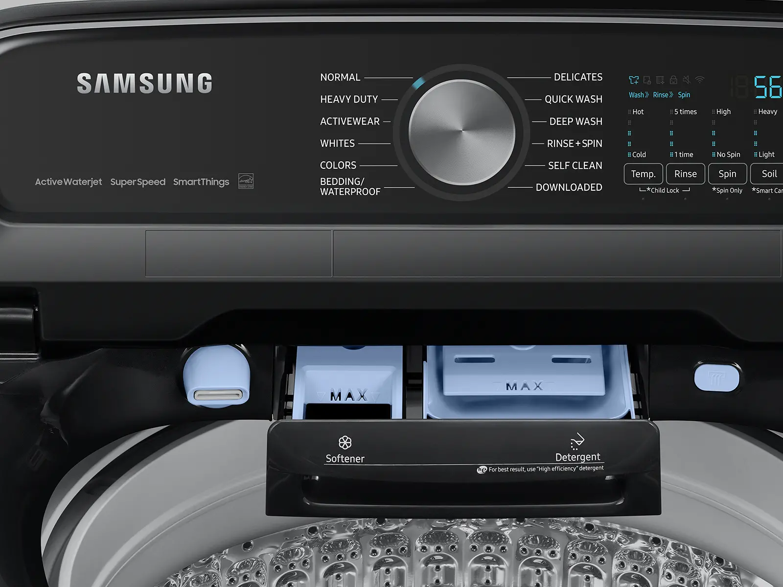 WA55CG7100AV Samsung 5.5 Cu Ft Top Load Washer - Black-10