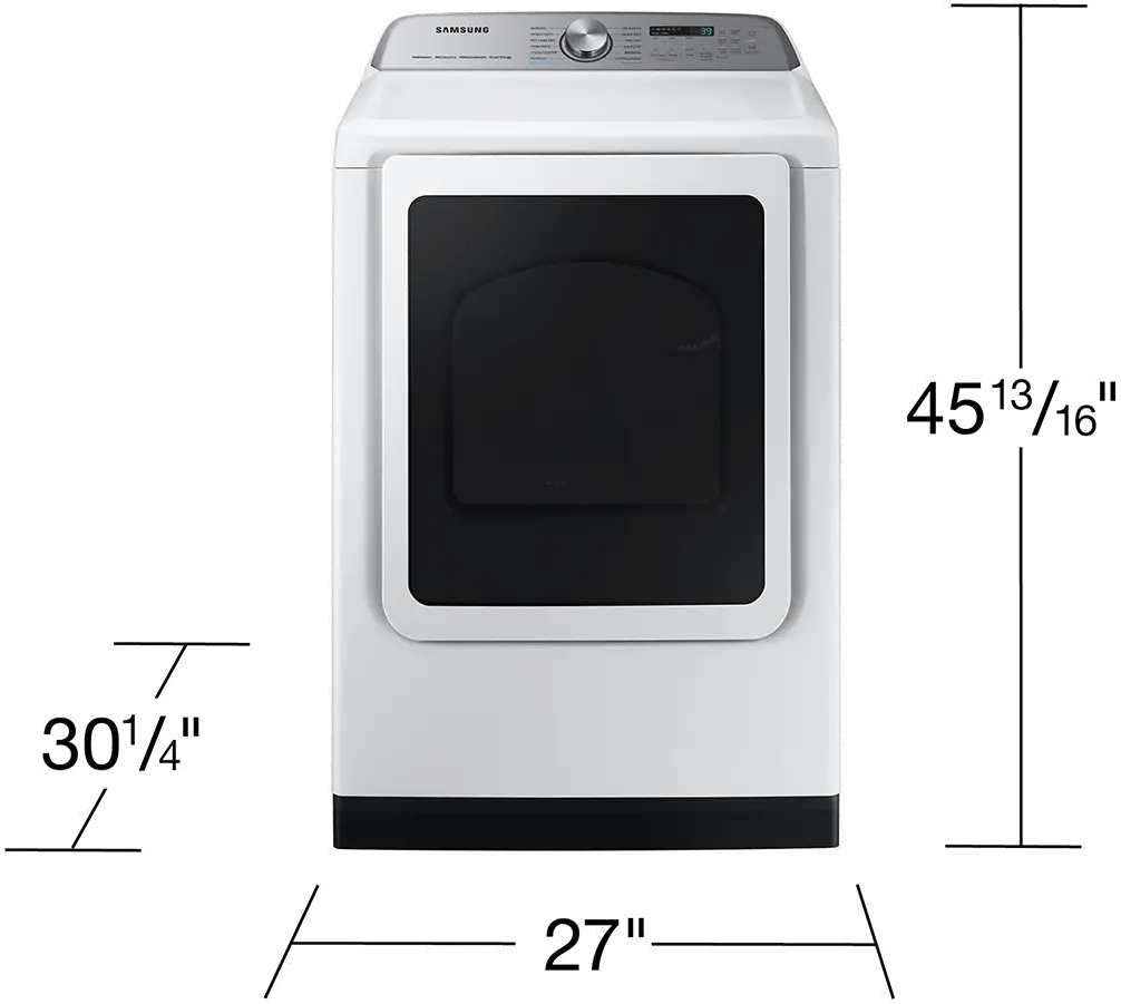 DVE55CG7100W Samsung 7.4 Cu Ft Electric Dryer - White-3