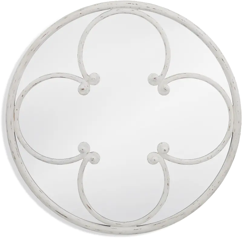 Ashdale White Round Wall Mirror