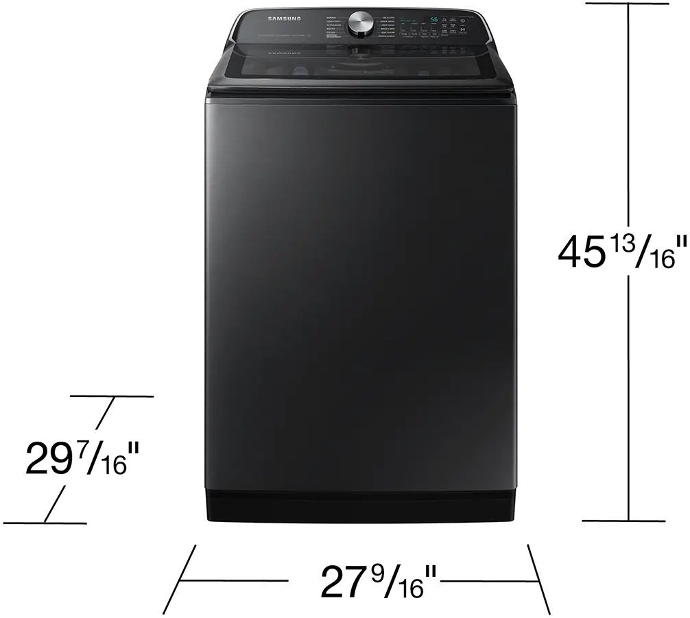 WA54CG7105AV Samsung 5.4 Cu Ft Top Load Washer - Black 54CG7105-3