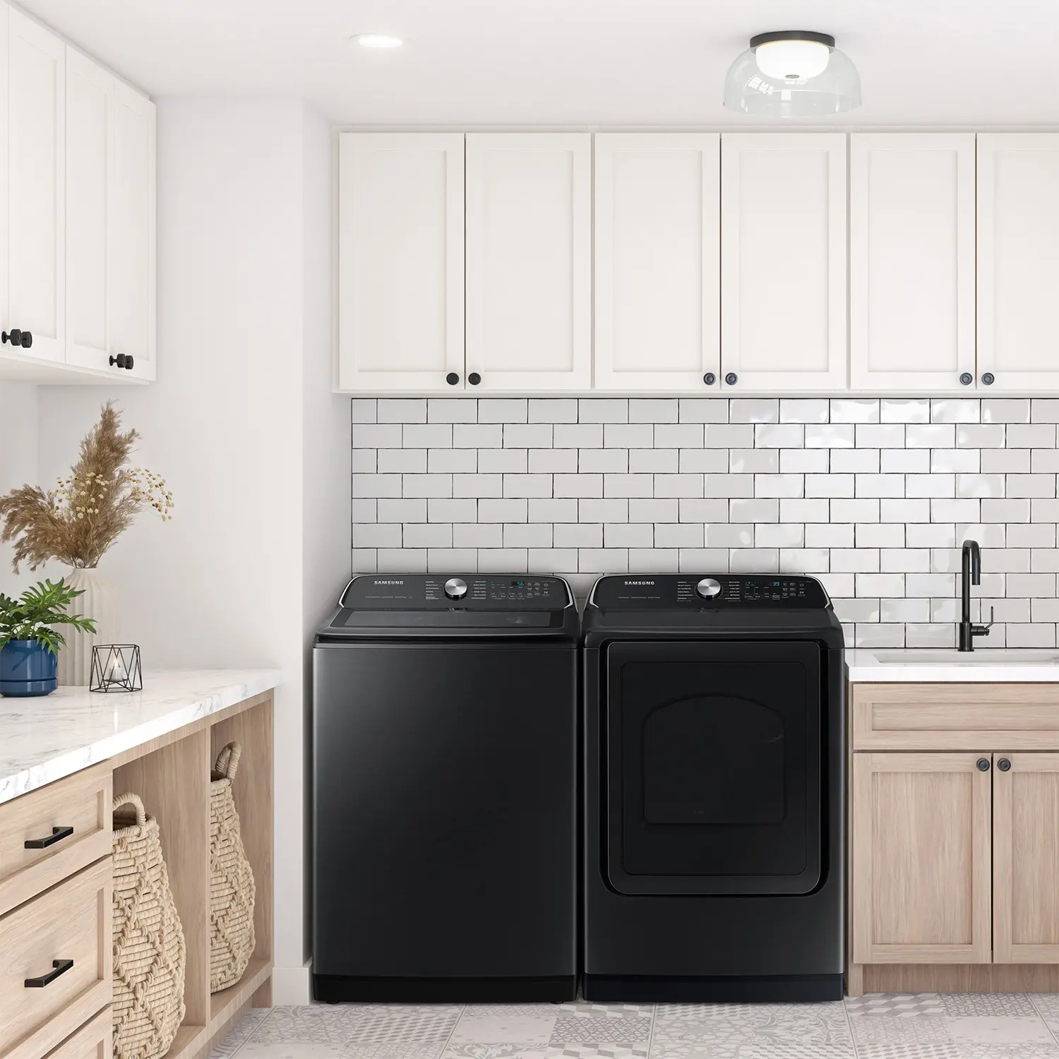 WA54CG7105AV Samsung 5.4 Cu Ft Top Load Washer - Black 54CG7105-2