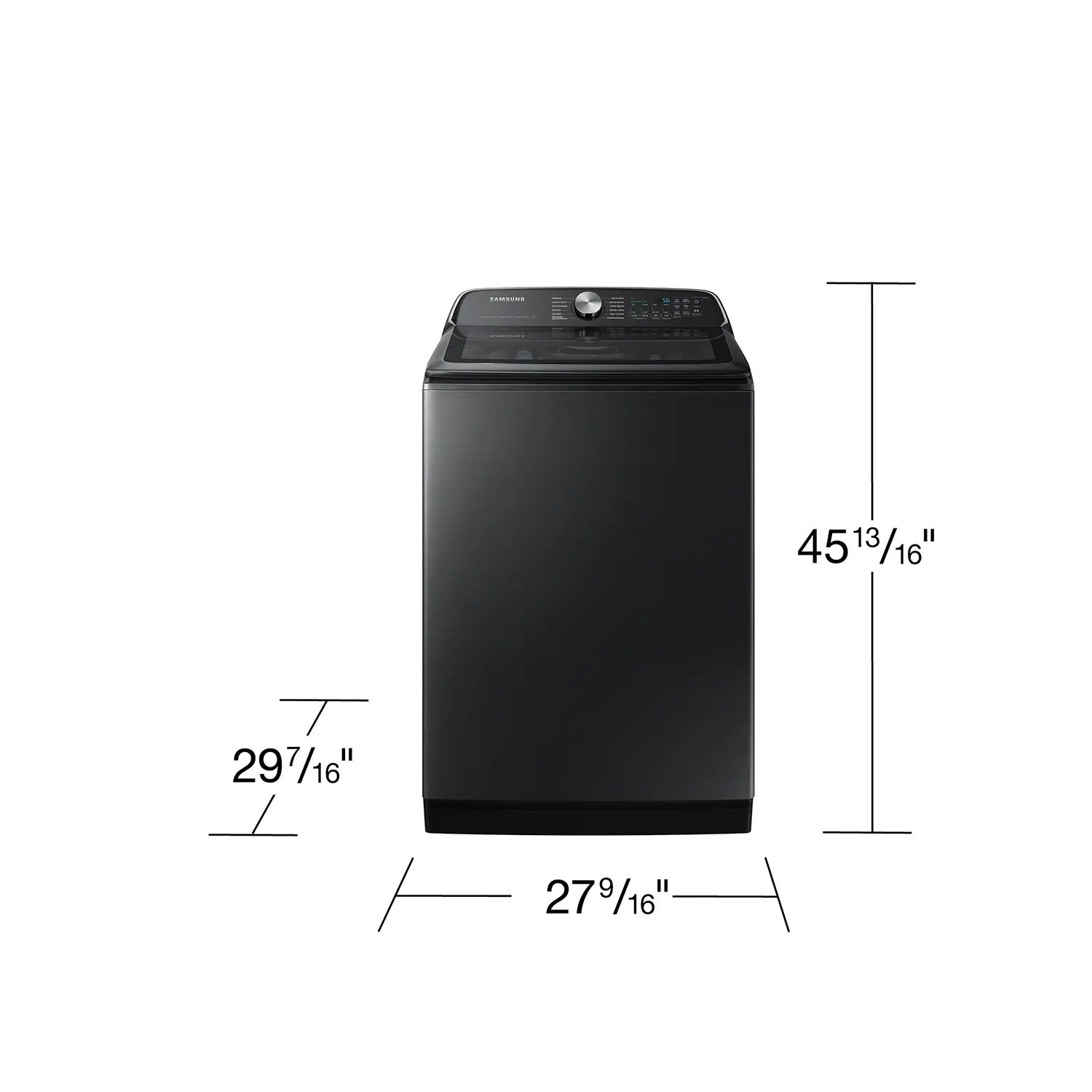 WA54CG7105AV Samsung 5.4 Cu Ft Top Load Washer - Black 54CG7105-3