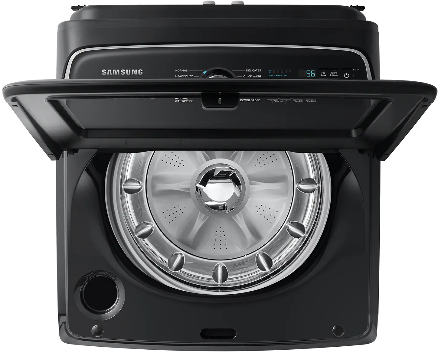 WA54CG7105AV Samsung 5.4 Cu Ft Top Load Washer - Black 54CG7105-6