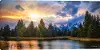 T31O9OS/REFLEC-WRA Lake Sunset Canvas Wall Art