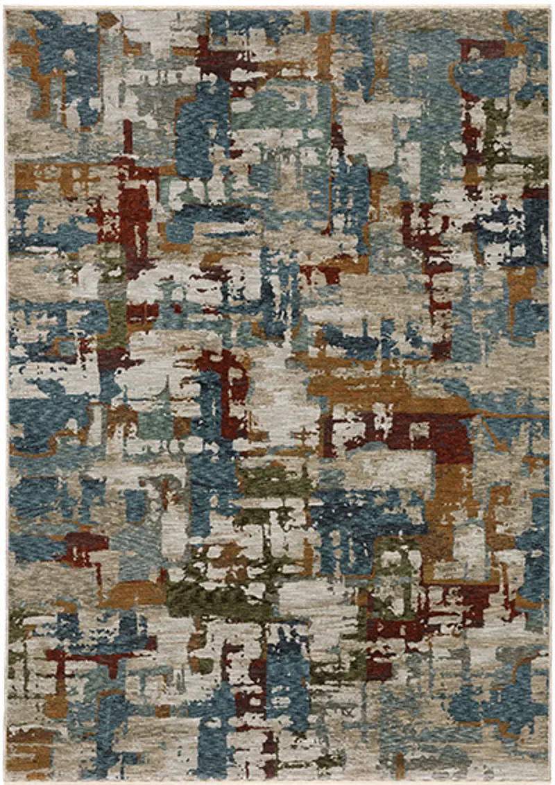 Hayden 5 x 8 Contemporary Beige Multicolor Area Rug