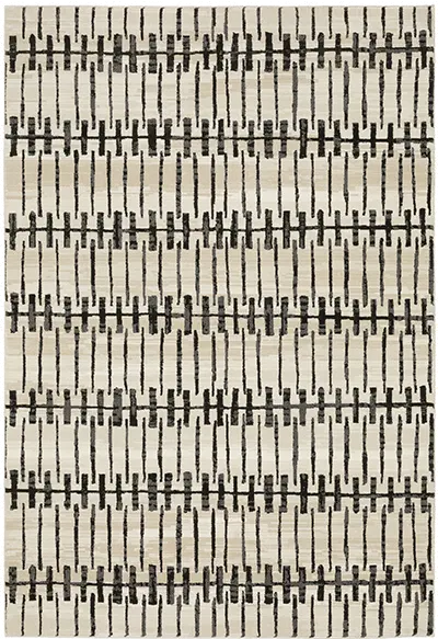 Raylan 5 x 8 Abstract Ivory Black Area Rug-1