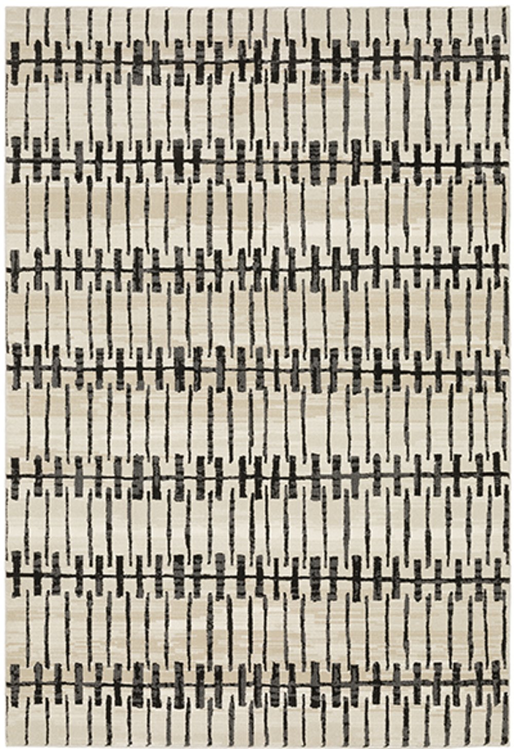 Raylan 5 x 8 Abstract Ivory Black Area Rug